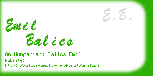 emil balics business card